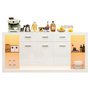 Voir la diapositive 1 : MERAX Buffet 3 porte(s) 3 tiroir(s) - 160 cm blanc led panneau de particules