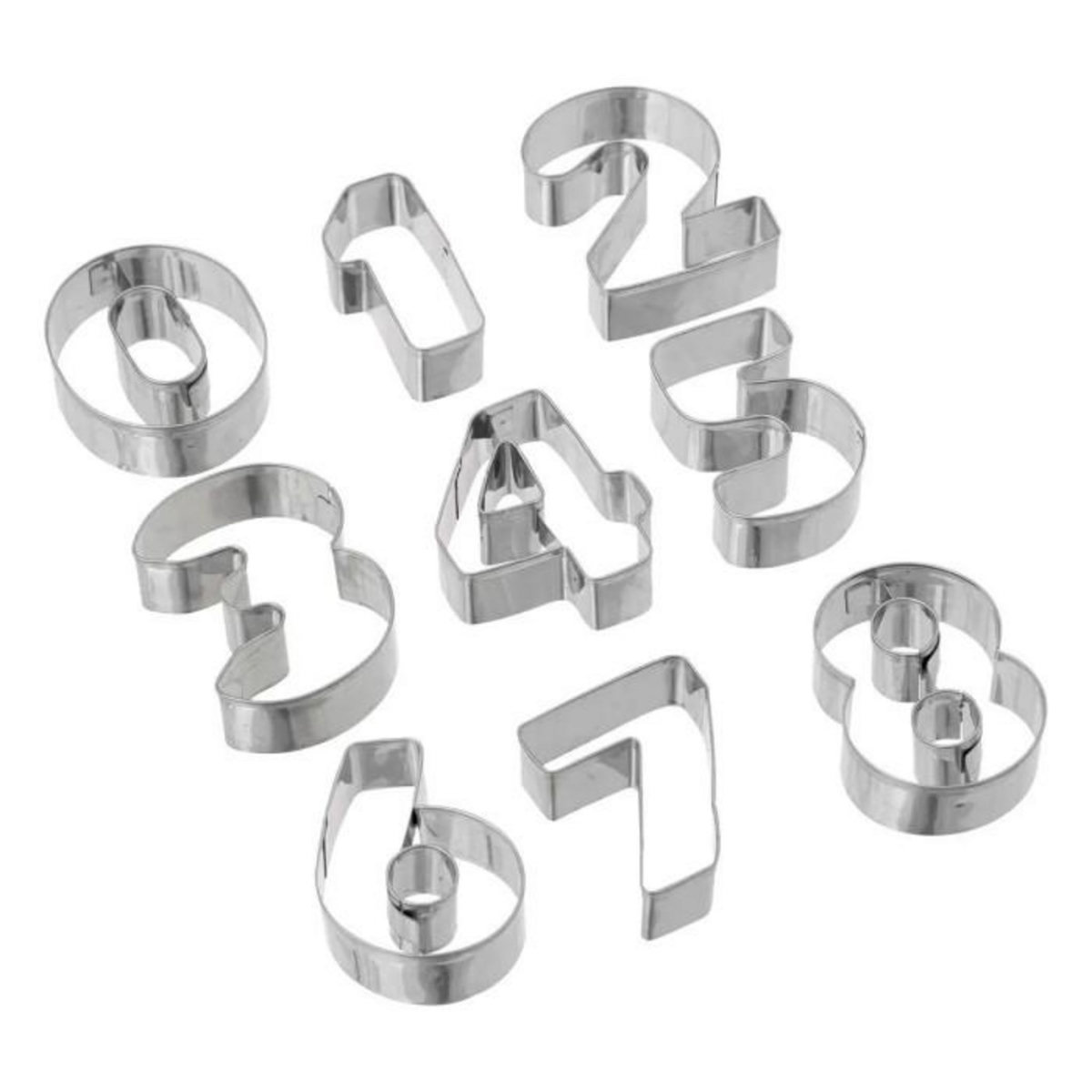 FIVE Emporte-Pièces en Inox  Lettres & Chiffres  10cm Gris