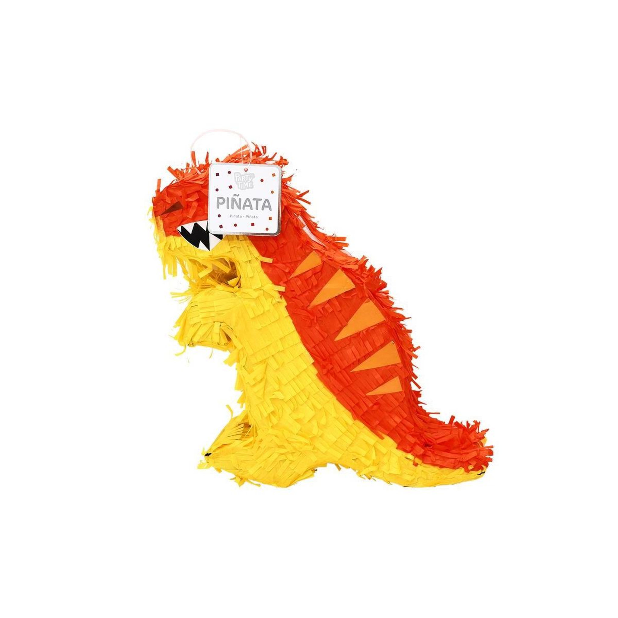 PARTY TIME Pinata Déco  Dinosaure  46cm Rouge & Orange