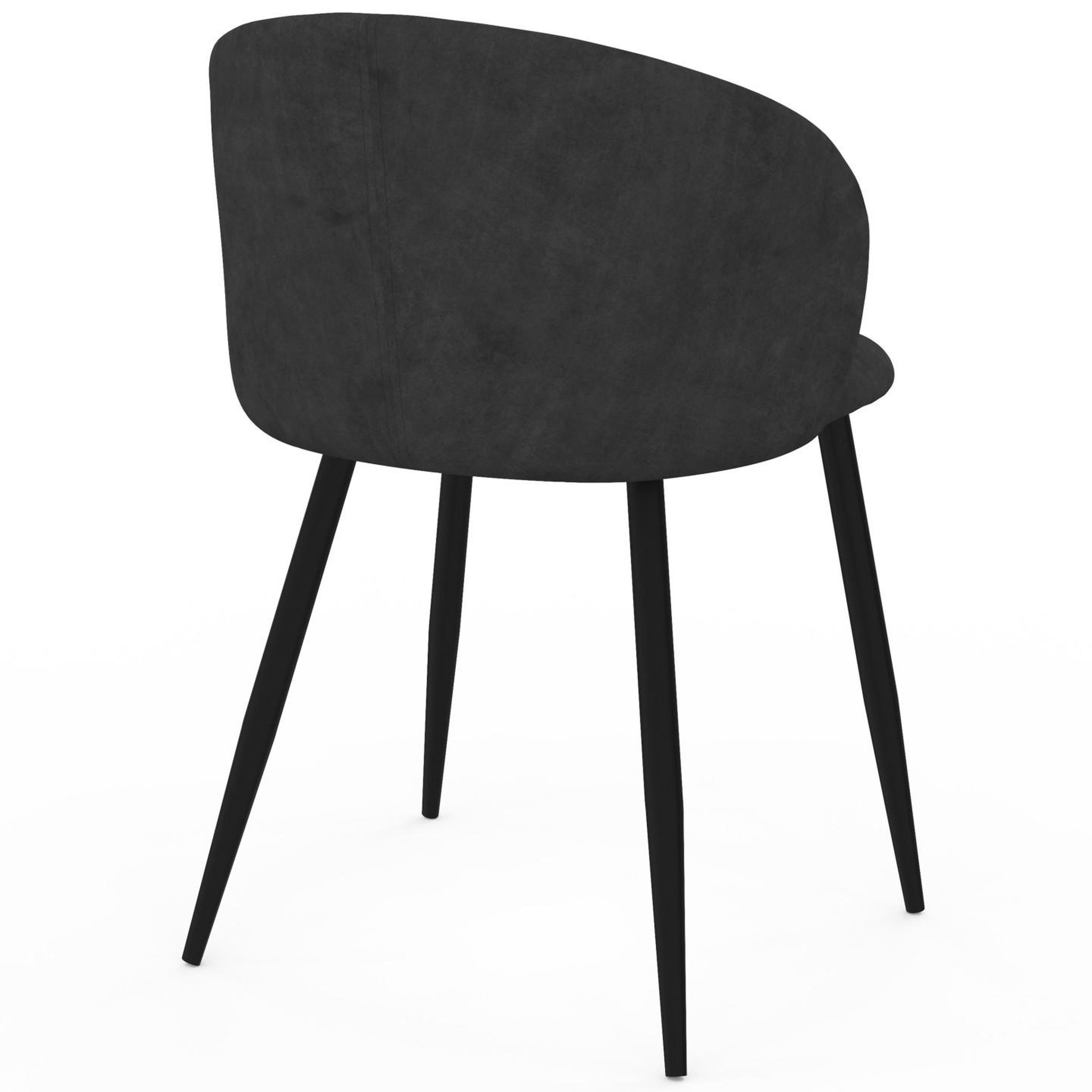 Voir la diapositive 4 : ID MARKET Lot de 6 chaises kira en velours noir pour salle à manger