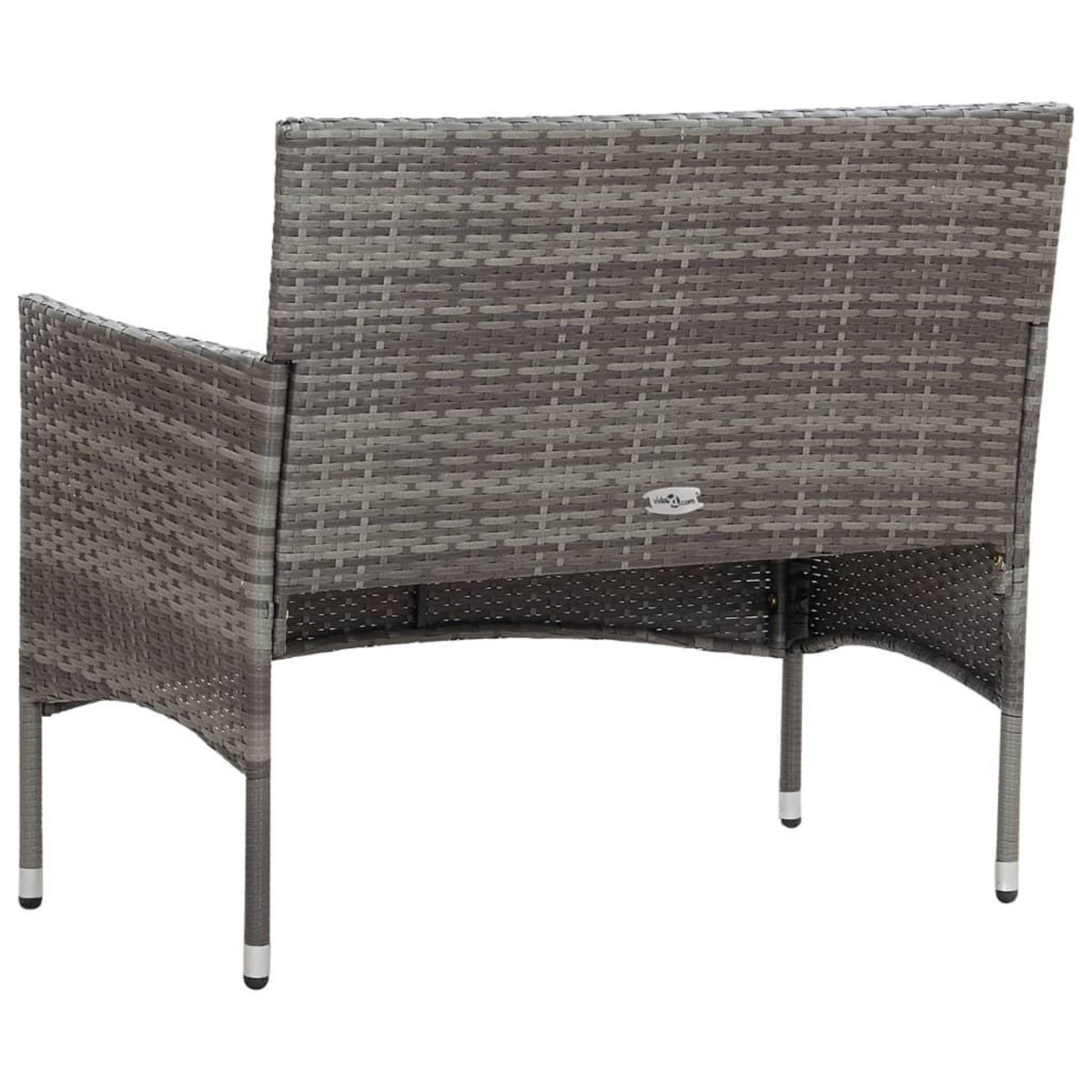 VIDAXL Salon de jardin 4 pcs avec coussins resine tressee gris