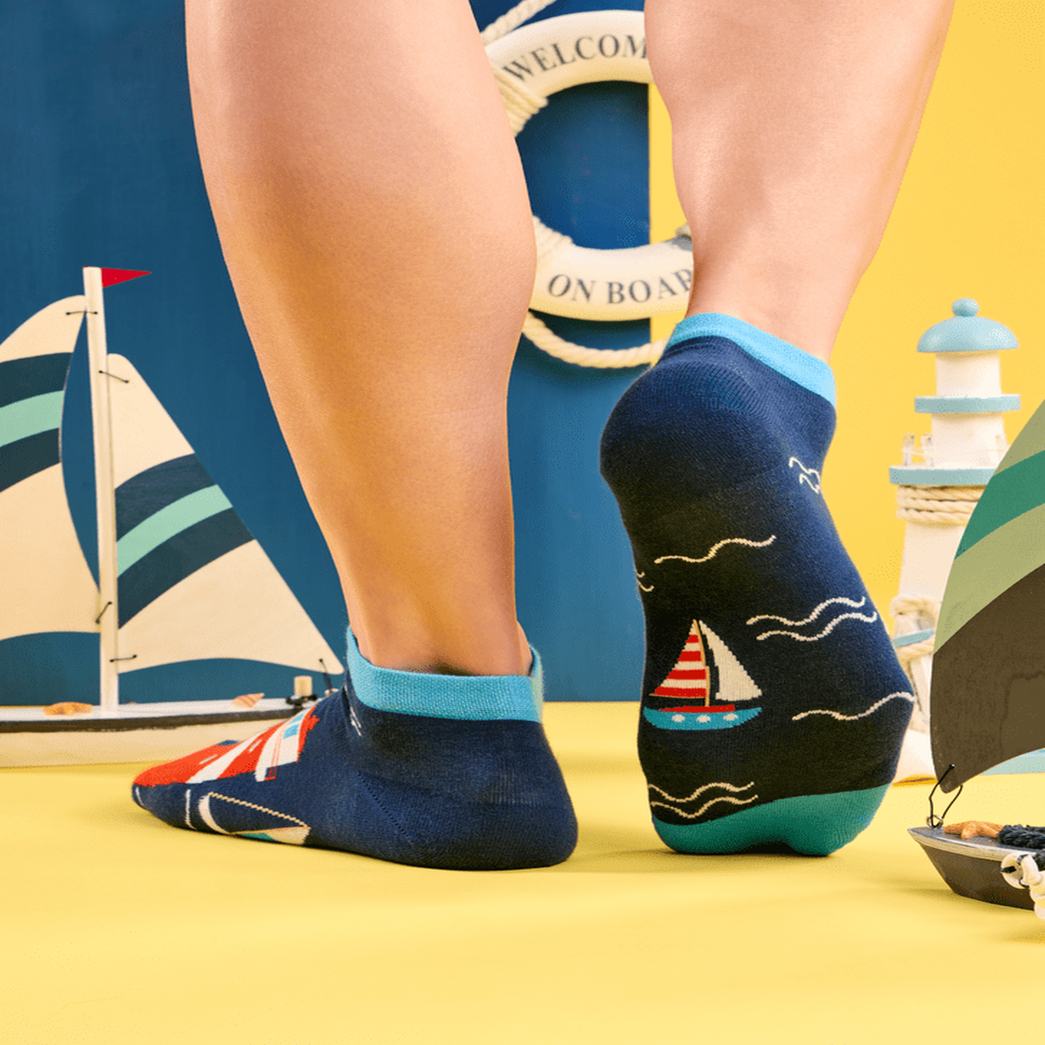 Voir la diapositive 5 : DEDOLES Socquettes phare et bateaux à voile