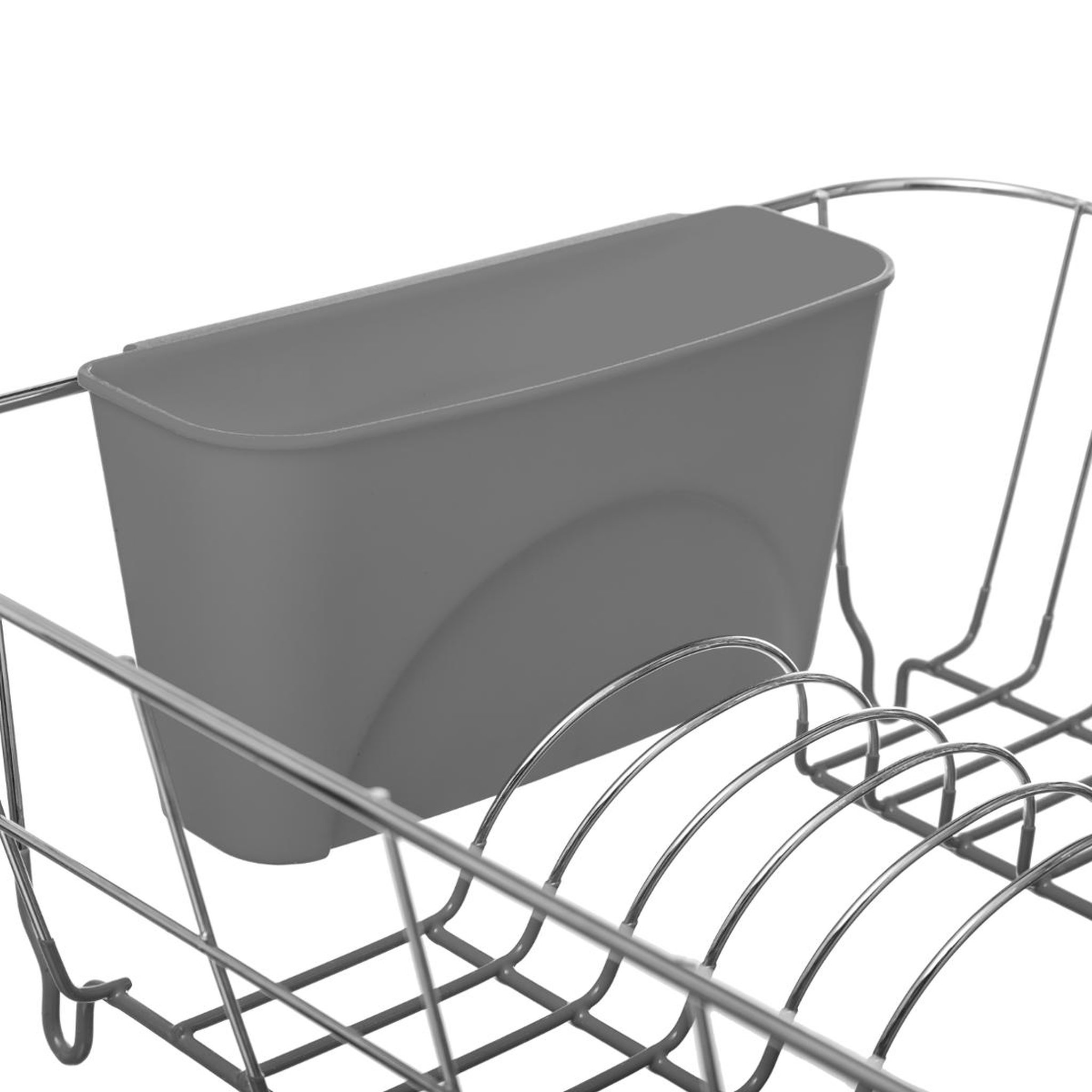 Voir la diapositive 2 : Egouttoir en métal gris