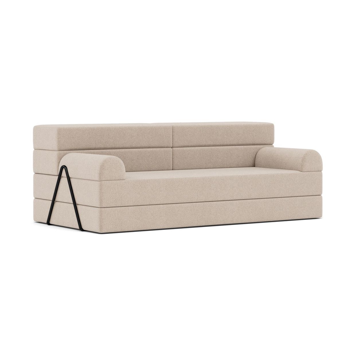 LISA DESIGN Astral - canapé 3 places convertible en velours texturé