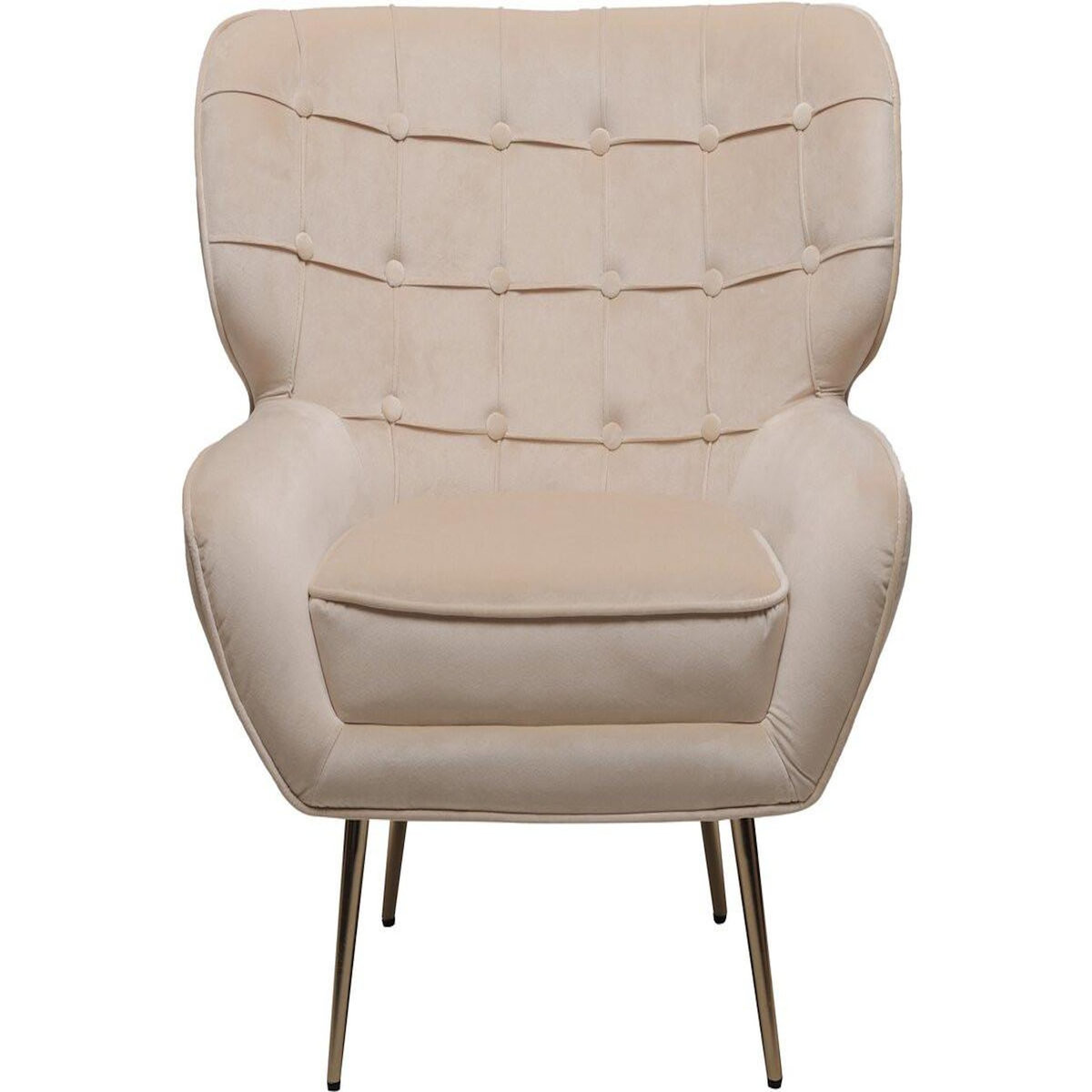 Habitat et Jardin Fauteuil en velours  Austin  - 79 x 71 x 79.5 cm - Beige