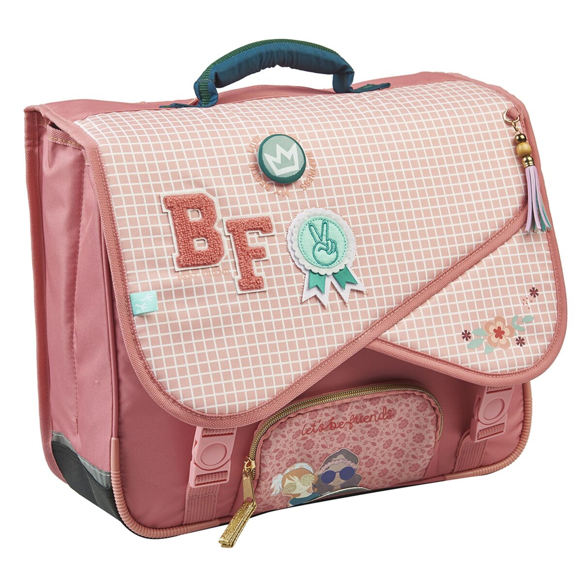 AUCHAN Cartable 38 cm CP CE1 CE2 rose MY BESTIE avec leds