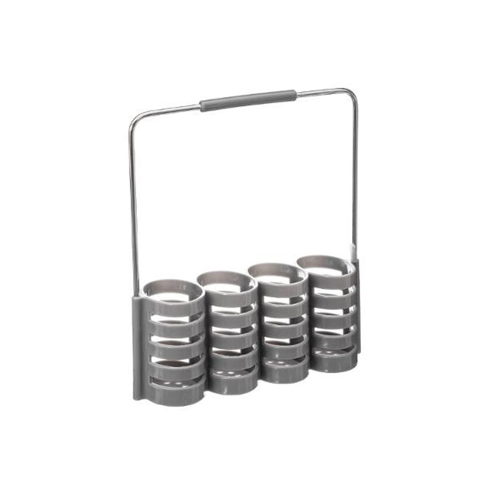 Voir la diapositive 3 : SECRET DE GOURMET Ménagère 24 pièces avec rack  géo  24cm gris