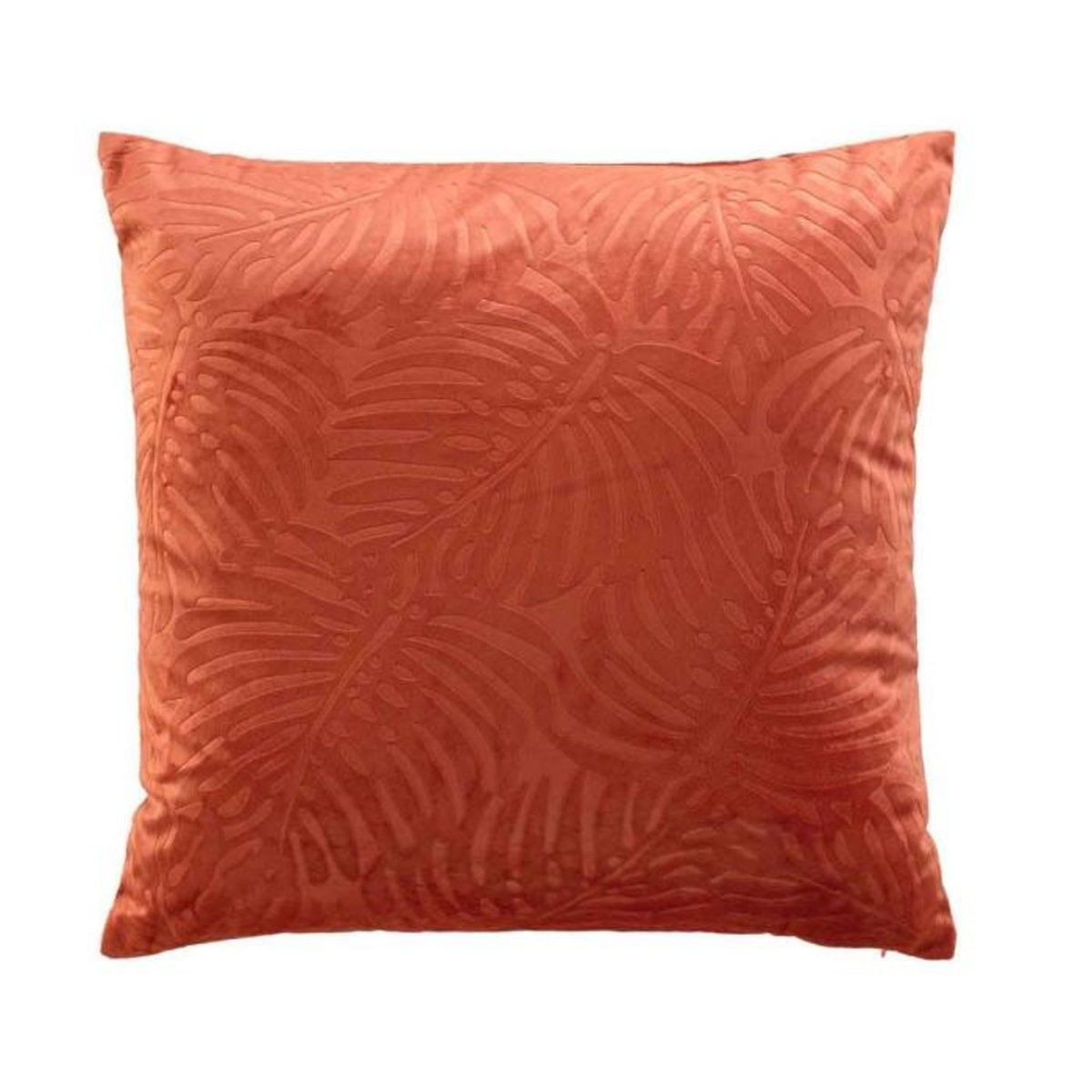 Paris Prix Coussin Déco Velours  Analia  50x50cm Terracotta