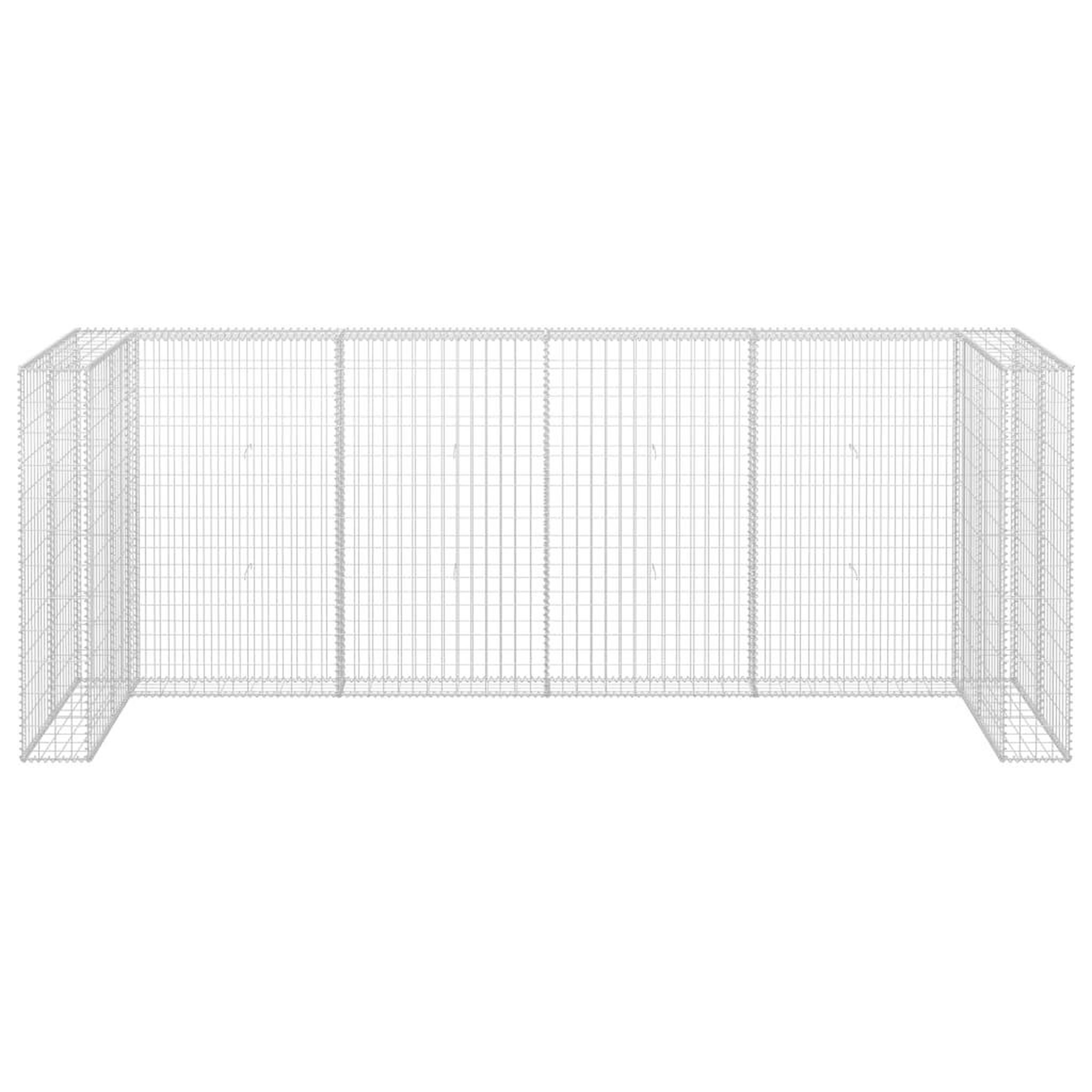 Voir la diapositive 4 : VIDAXL Mur en gabion pour poubelles Acier galvanise 320x100x120 cm
