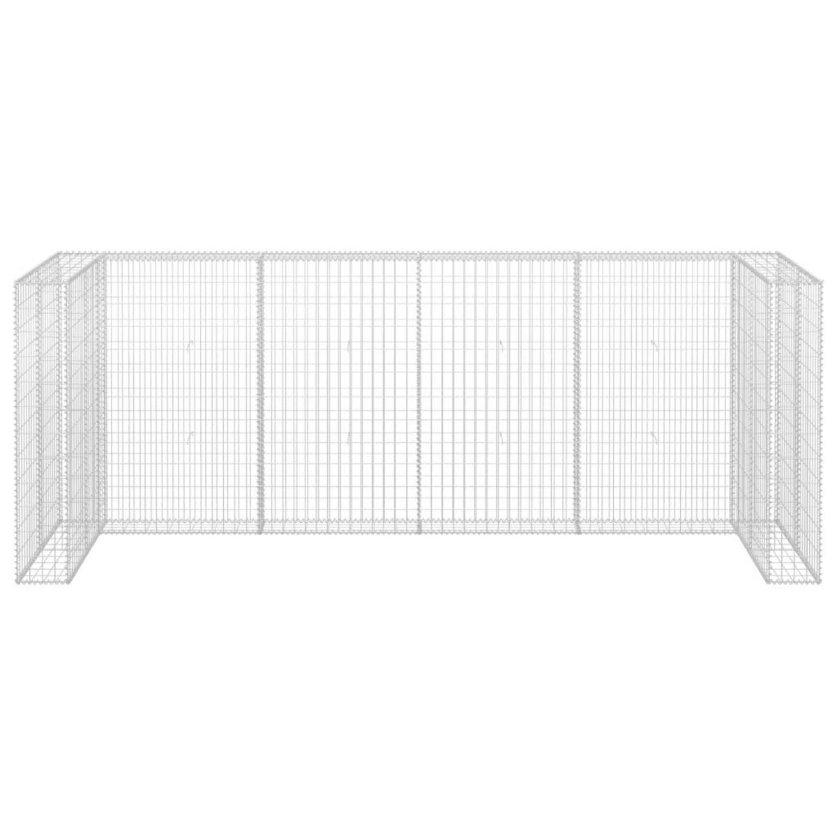VIDAXL Mur en gabion pour poubelles Acier galvanise 320x100x120 cm