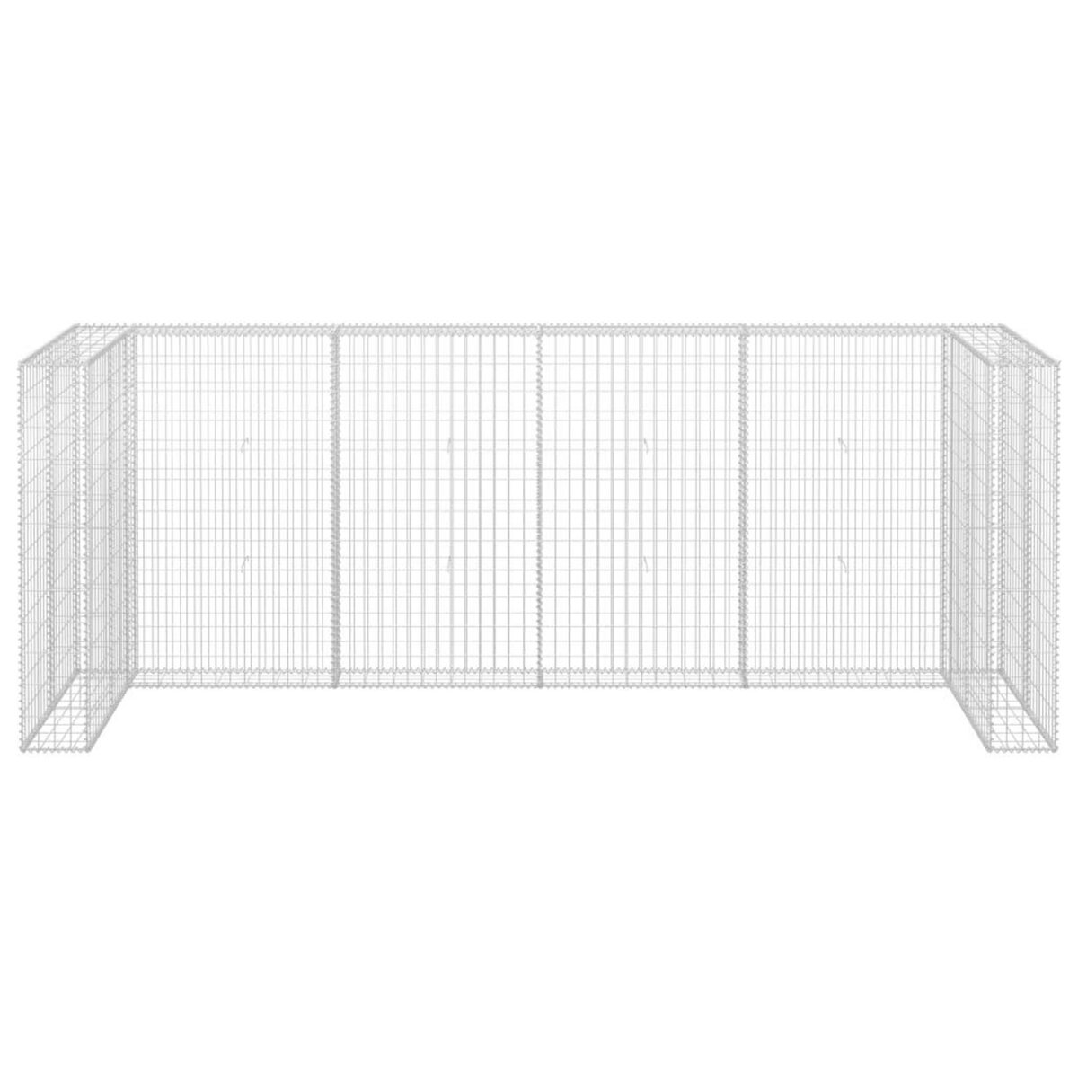VIDAXL Mur en gabion pour poubelles Acier galvanise 320x100x120 cm