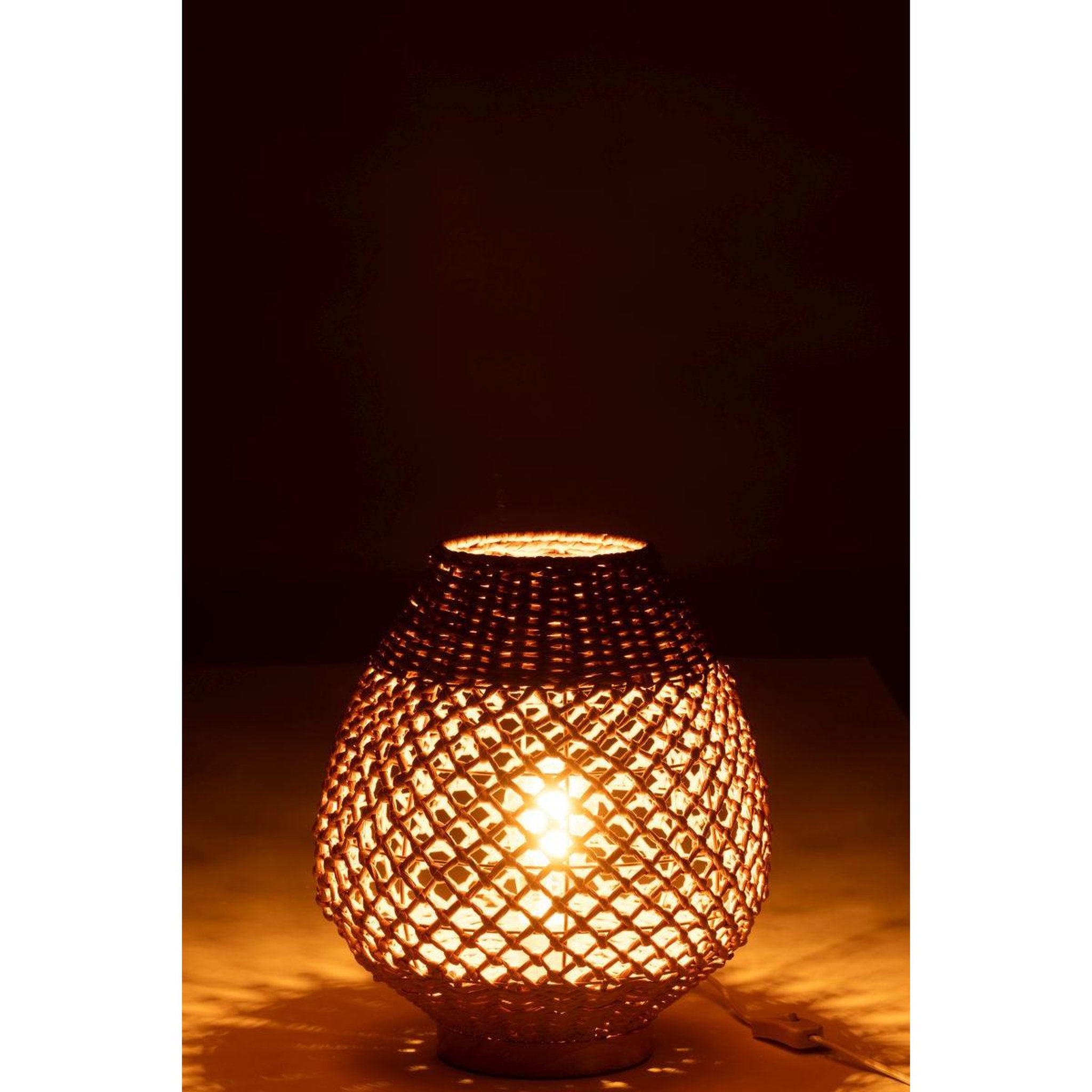 Voir la diapositive 3 : J-LINE Lampe à poser torsade en métal  deann  35cm naturel