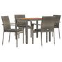 Voir la diapositive 3 : VIDAXL Ensemble a manger de jardin 5 pcs coussins gris resine tressee
