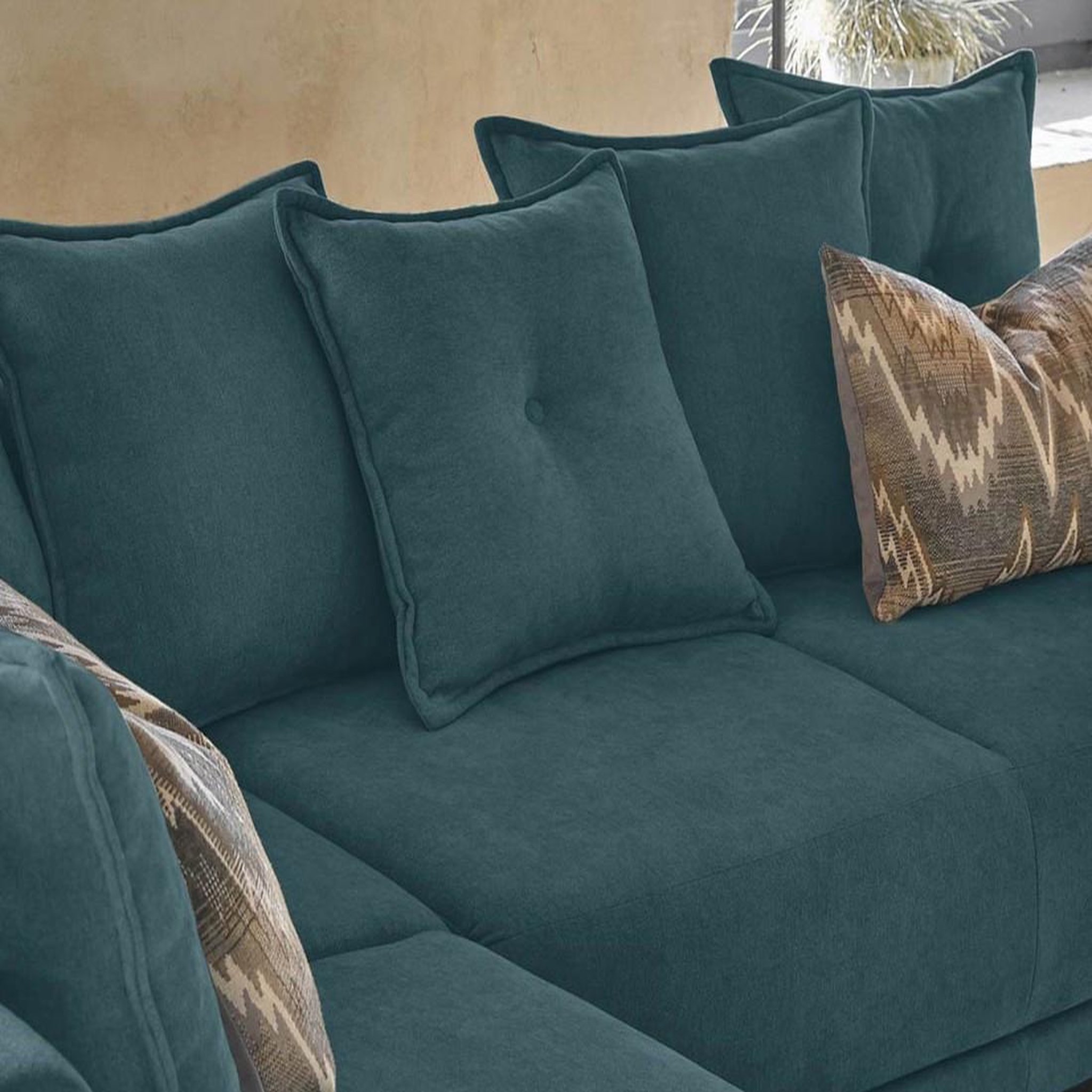 Voir la diapositive 4 : BEST MOBILIER Lena - canapé d'angle panoramique convertible - avec coffre - 7 places - gauche