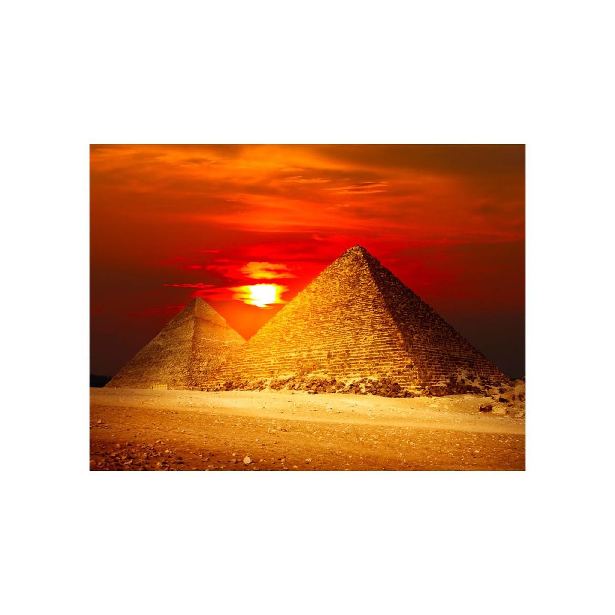 Voir la diapositive 2 : Paris Prix Papier peint  la nécropole de gizeh coucher de soleil