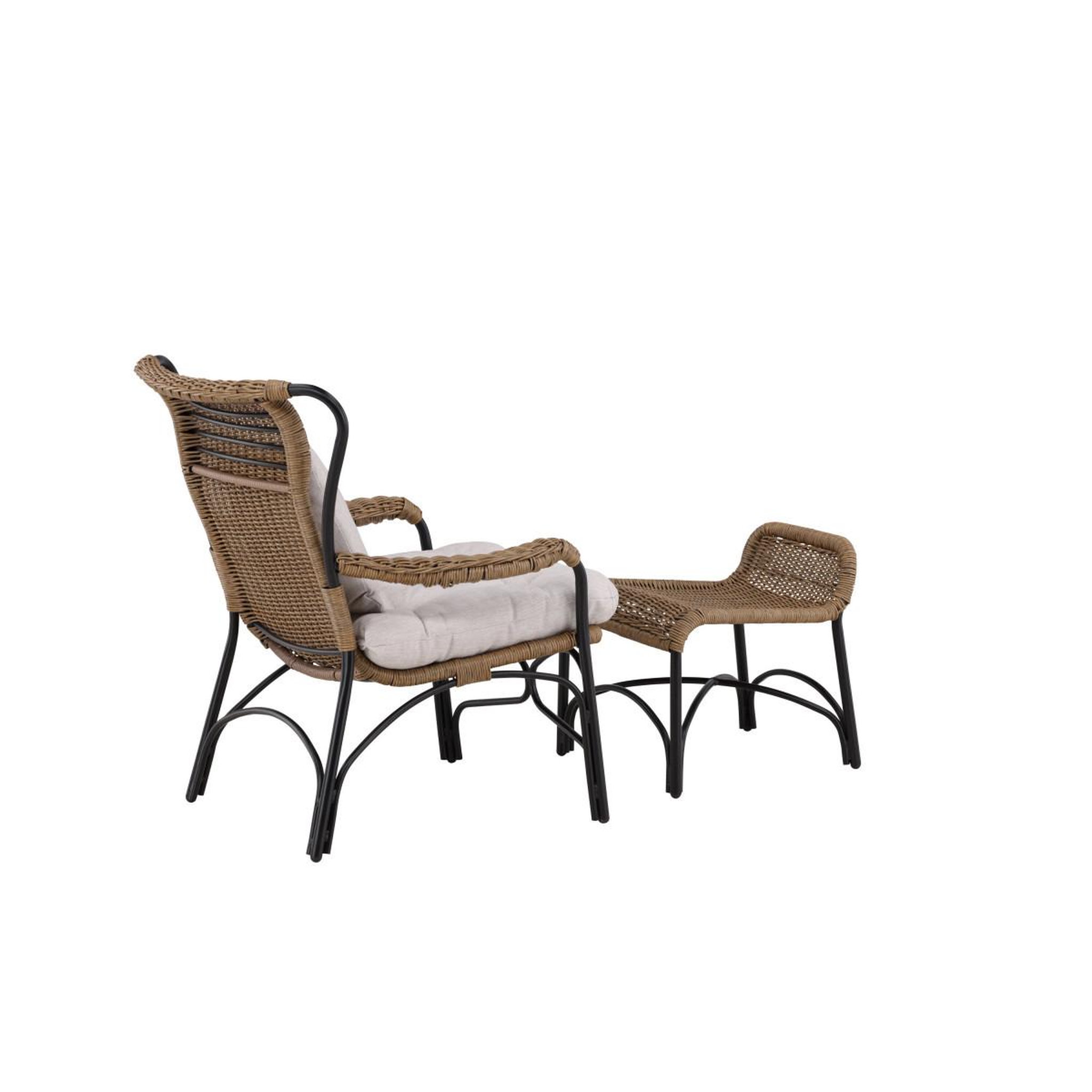 Voir la diapositive 3 : Paris Prix Fauteuil de jardin  loreto  98cm naturel & noir