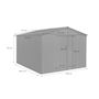Voir la diapositive 3 : SWEEEK Abri de jardin en métal - FLANDRE 8.84m² gris anthracite - Cabane à outils avec deux grandes portes coulissantes. kit de fixation sol inclus. maison de rangement. remise