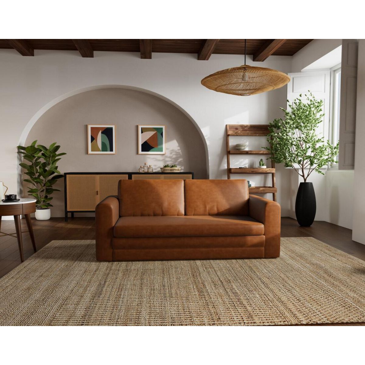 BEST MOBILIER Marilia - canapé 2 places convertible déplimousse en simili