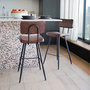 Voir la diapositive 6 : Rendez vous déco Lot de 2 chaises de bar mi-hauteur 66 cm en cuir synthétique marron-Texas