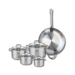 ELO Set de 1 Poêle de cuisson 32 cm et 4 faitouts 12, 14, 16 et 20 cm Elo Profi Citrin