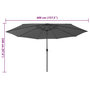 Voir la diapositive 6 : VIDAXL Parasol de jardin avec lumieres LED et mat en metal anthracite
