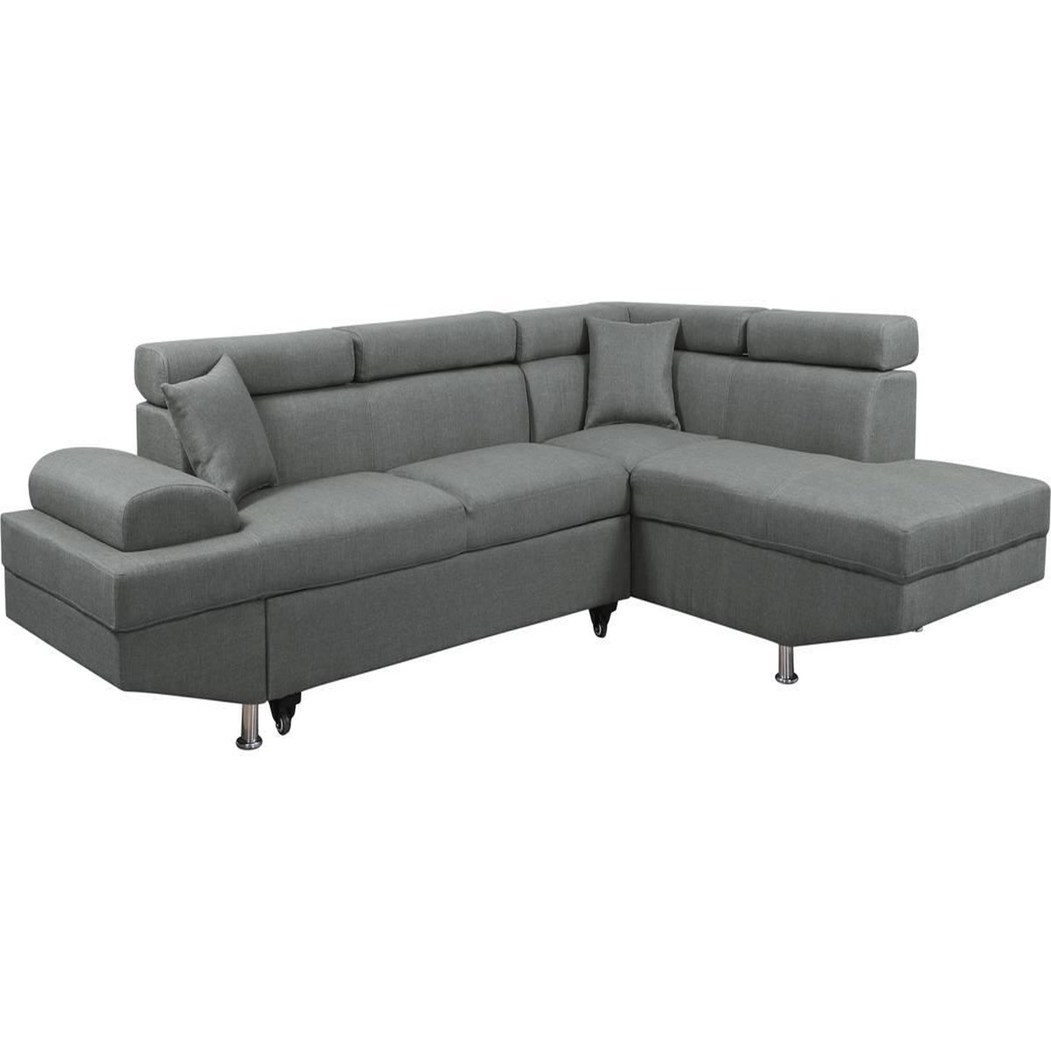 Voir la diapositive 1 : Habitat et Jardin Canapé d'angle  Sophia luxe  - 265 x 190.5 x 80/91 cm - Gris - Angle droit