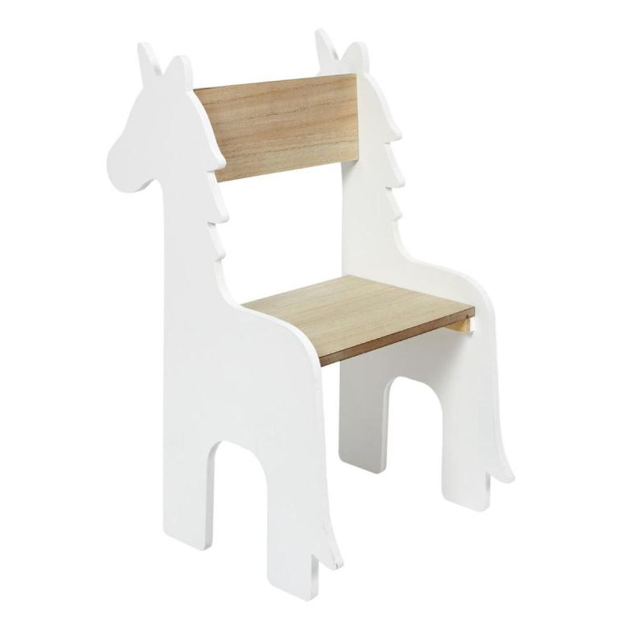 HOME DECO KIDS Chaise enfant en bois  licorne  60cm blanc
