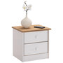 Voir la diapositive 1 : IDIMEX Table de chevet en pin RONDO, 2 tiroirs