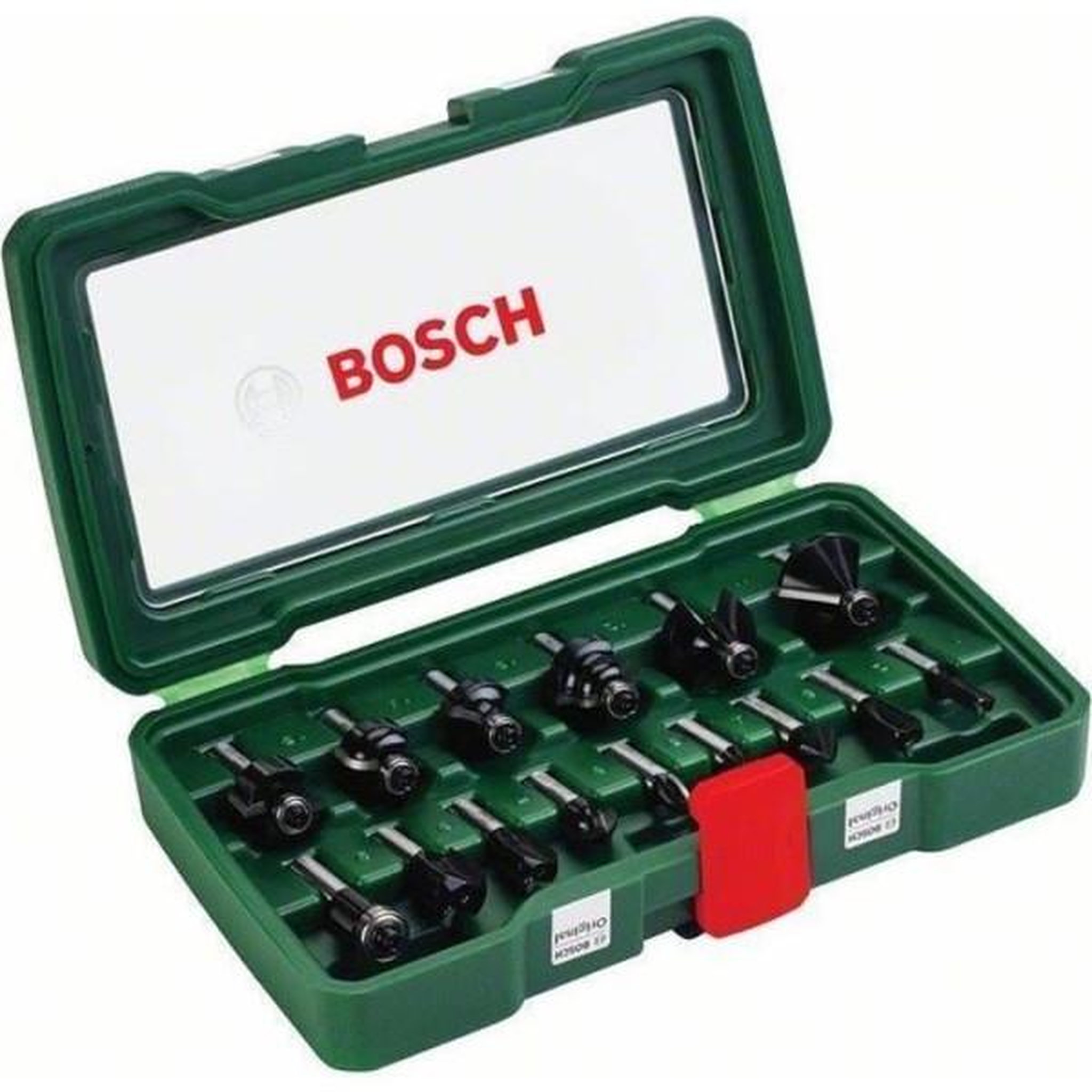 BOSCH Coffret de 15 fraises au carbure bosch - queue 8mm - gris