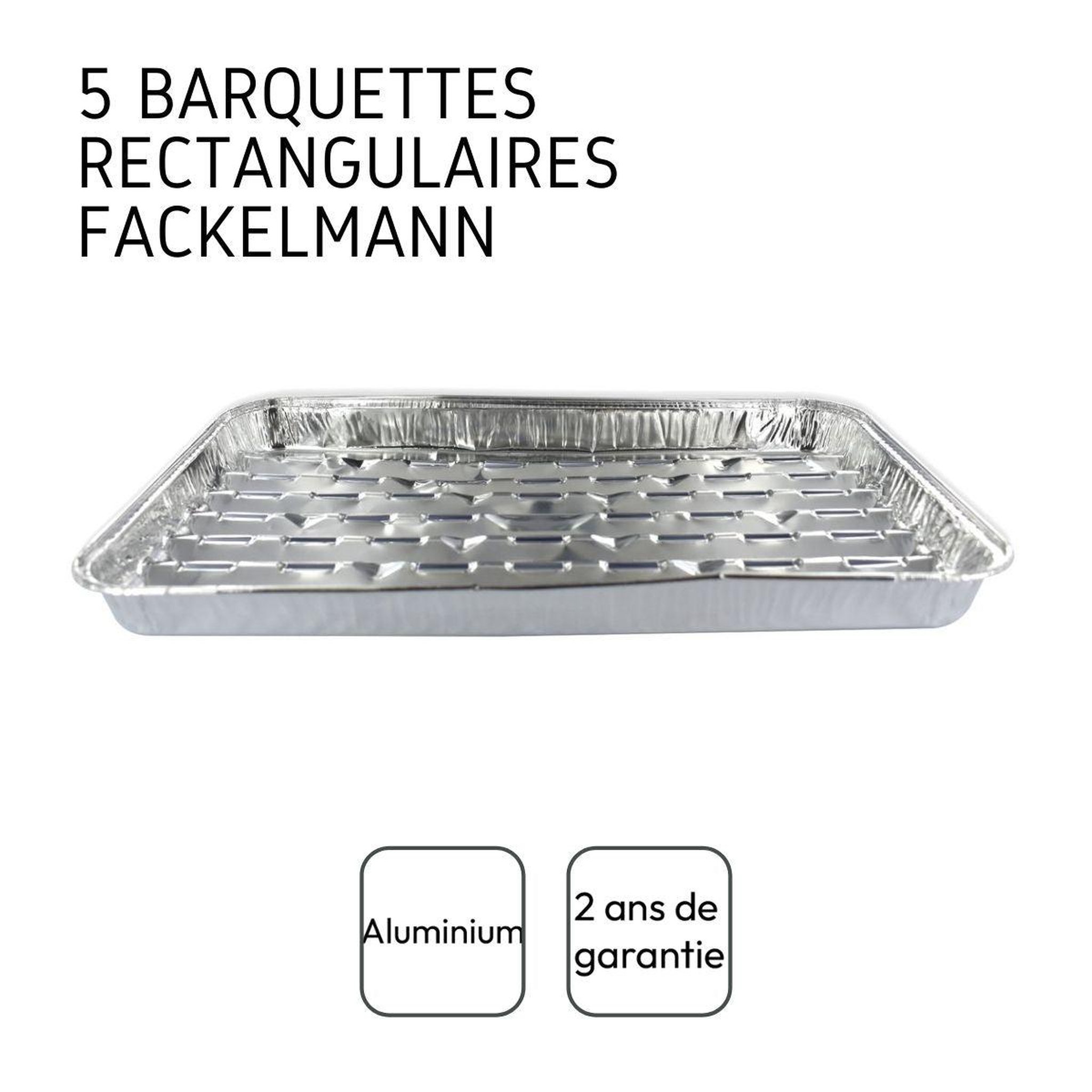 Voir la diapositive 4 : Fackelmann Lot de 5 barquettes en aluminium 34 x 23 cm fackelmann