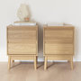 Voir la diapositive 2 : SWEEEK Lot de 2 tables de chevet décor bois. deux tiroirs