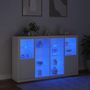 Voir la diapositive 3 : VIDAXL Buffets avec lumieres LED 3 pcs blanc bois d'ingenierie