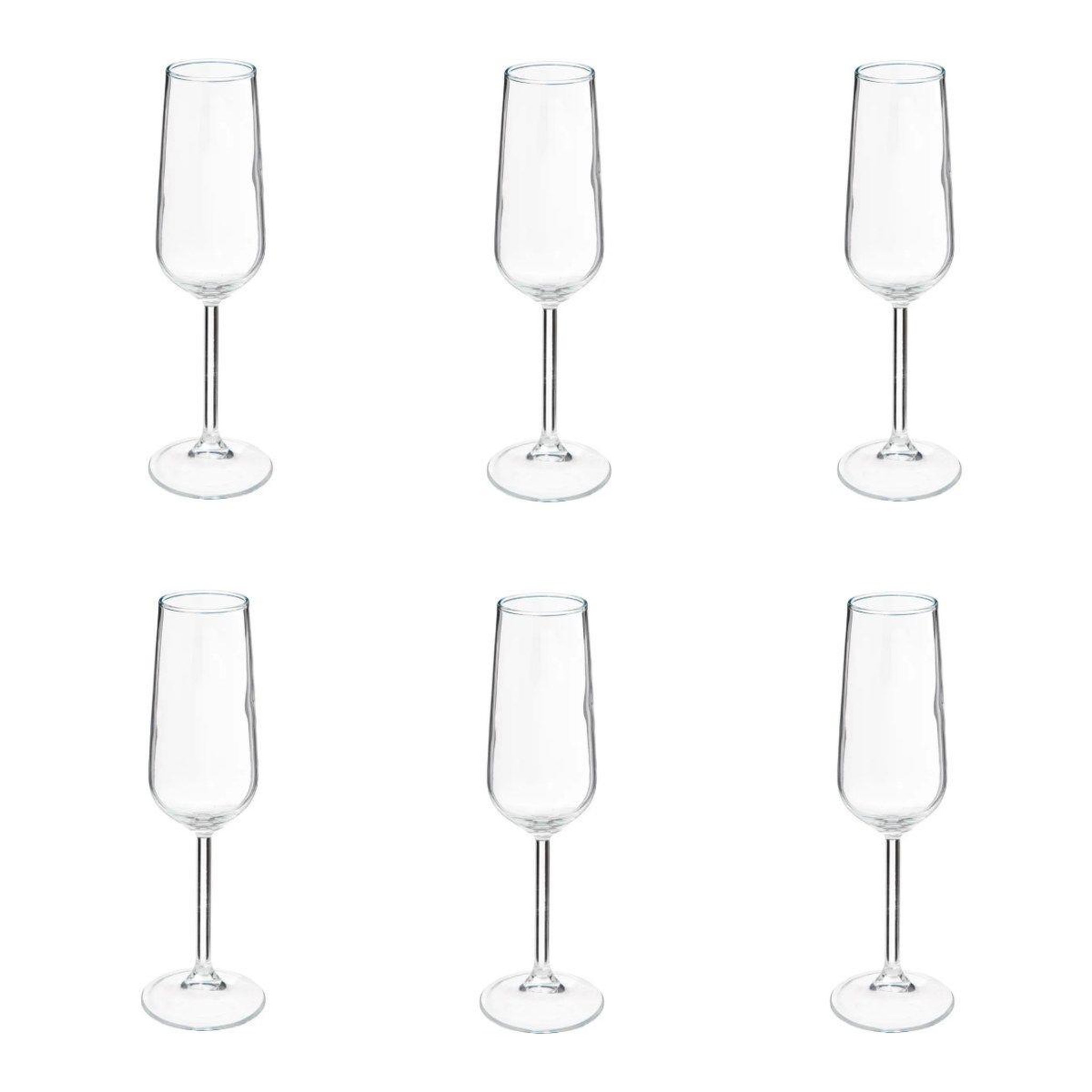 SECRET DE GOURMET Lot de 6 flûtes à champagne  nora  22cl transparent