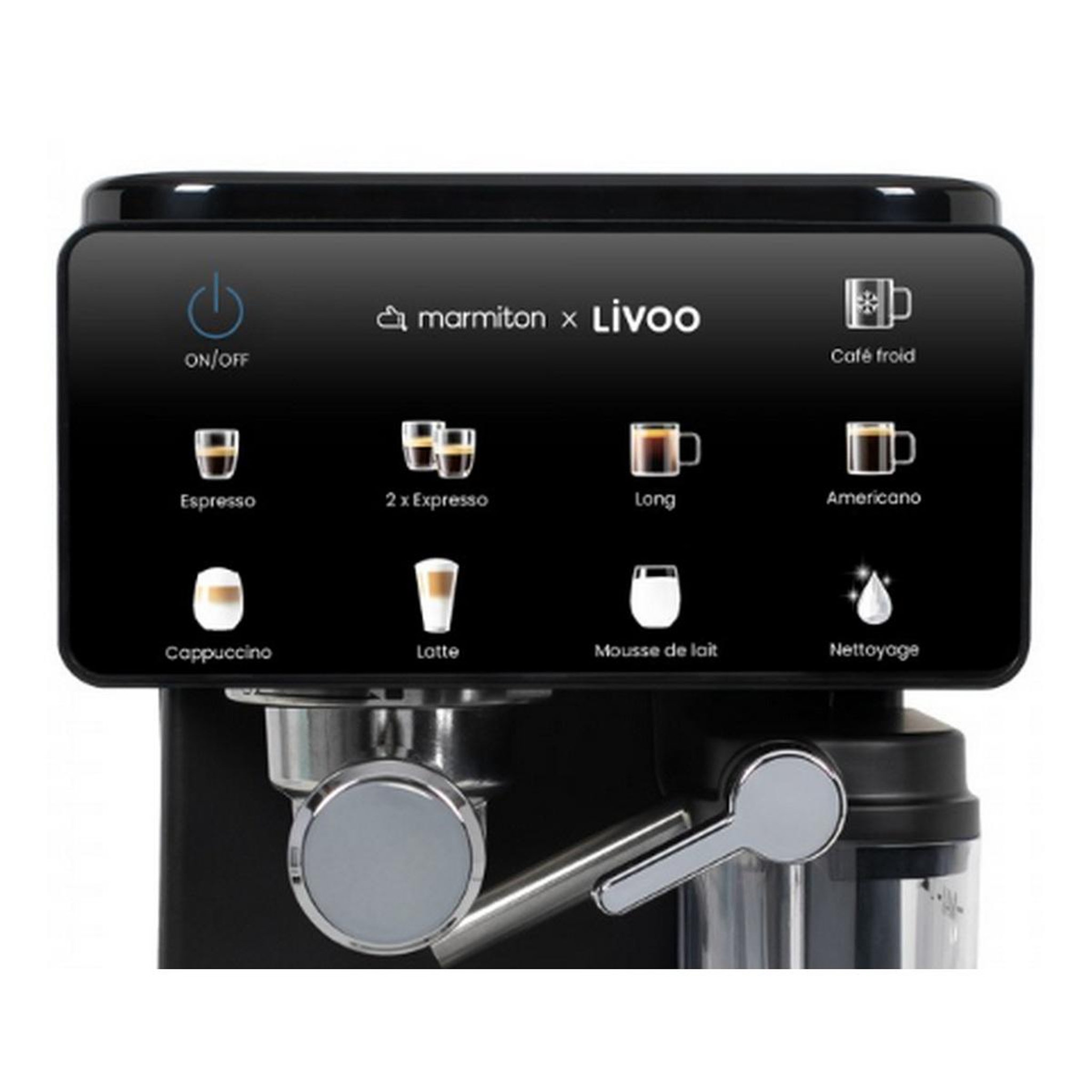 Voir la diapositive 3 : LIVOO Machine à expresso 20 bars noir - dod222co