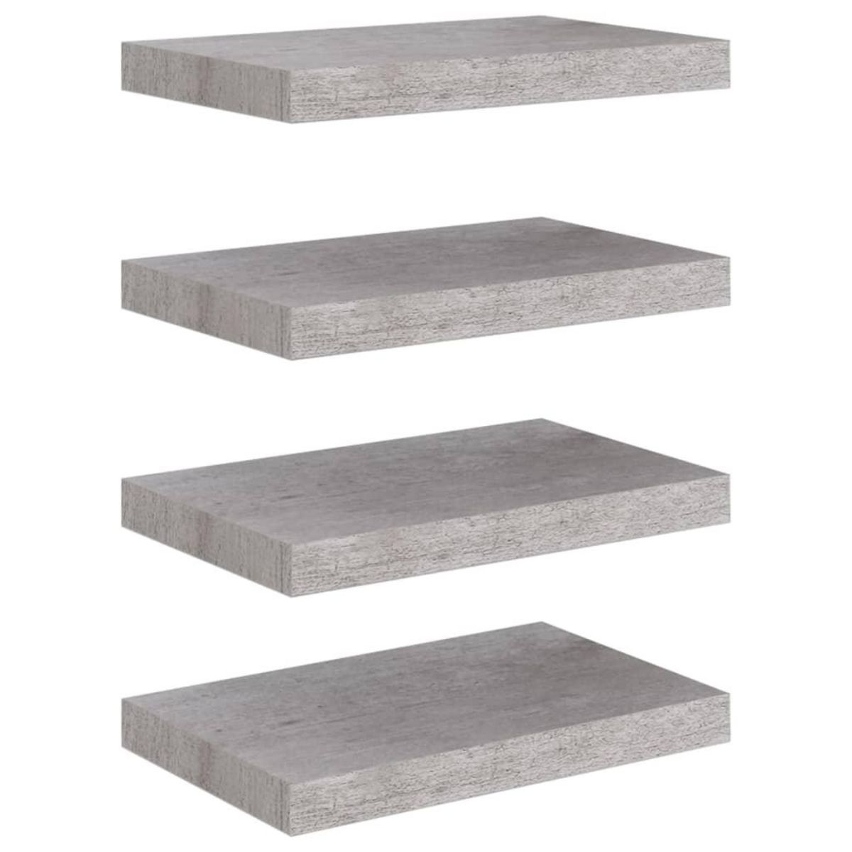 VIDAXL Etageres murales flottantes 4 pcs gris beton 40x23x3,8 cm MDF