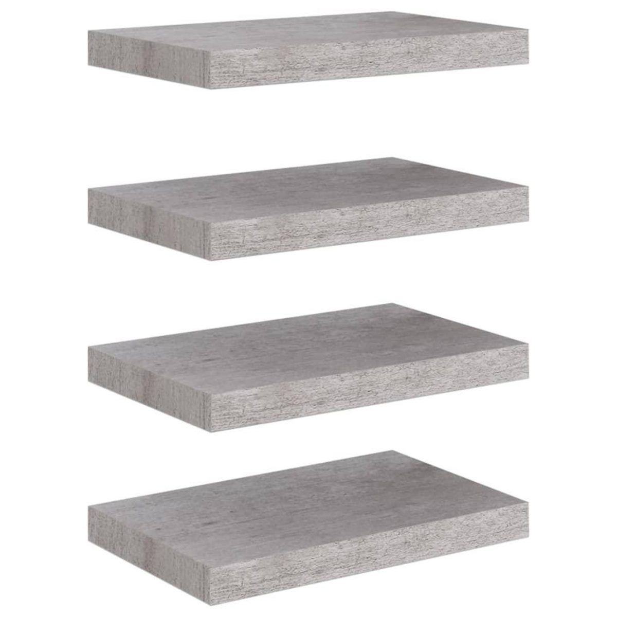 VIDAXL Etageres murales flottantes 4 pcs gris beton 40x23x3,8 cm MDF