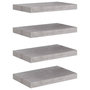 Voir la diapositive 2 : VIDAXL Etageres murales flottantes 4 pcs gris beton 40x23x3,8 cm MDF