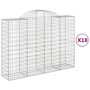 Voir la diapositive 2 : VIDAXL Paniers a gabions arques 18 pcs 200x50x140/160 cm Fer galvanise