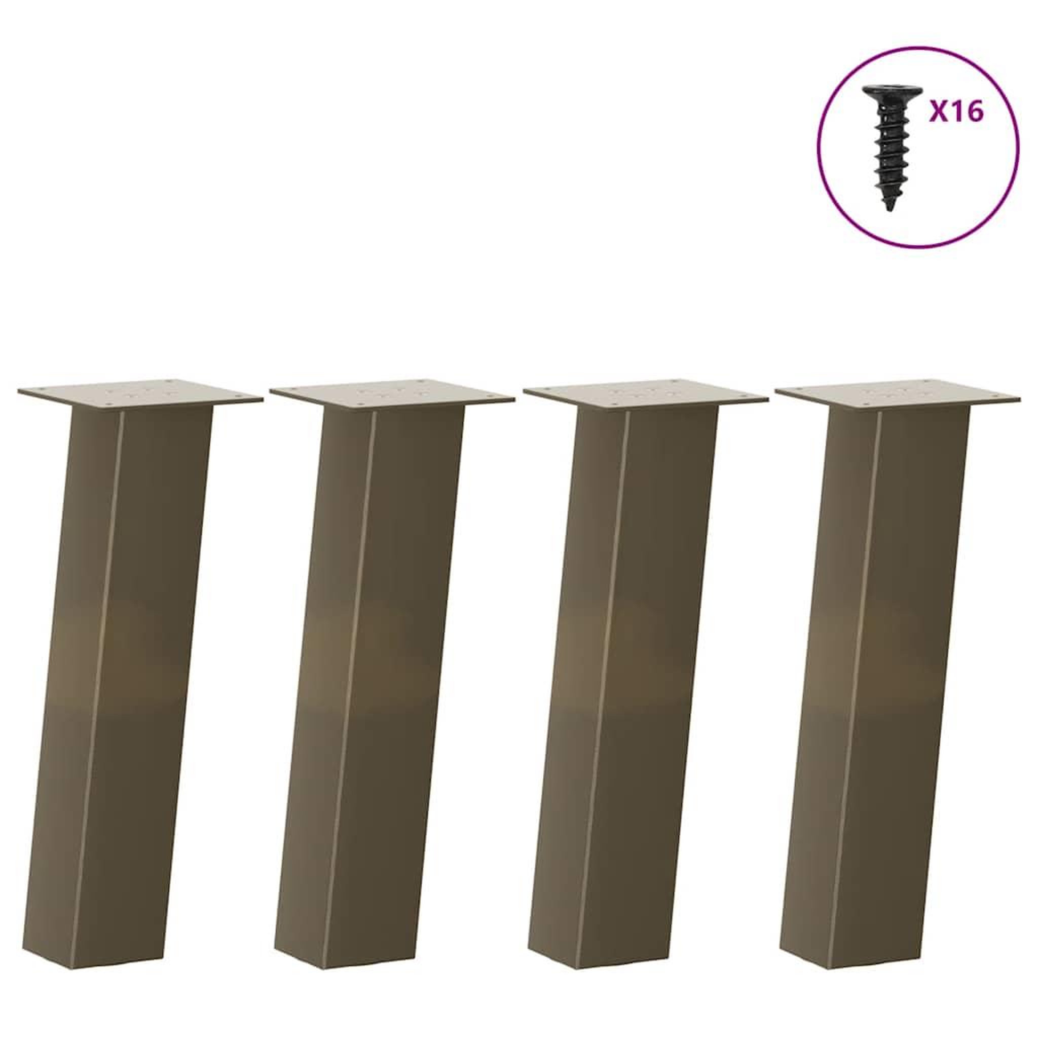 VIDAXL Pieds de table basse acier naturel 4 pcs 42 cm acier