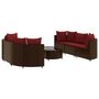 Voir la diapositive 2 : VIDAXL Salon de jardin avec coussins 7 pcs marron resine tressee