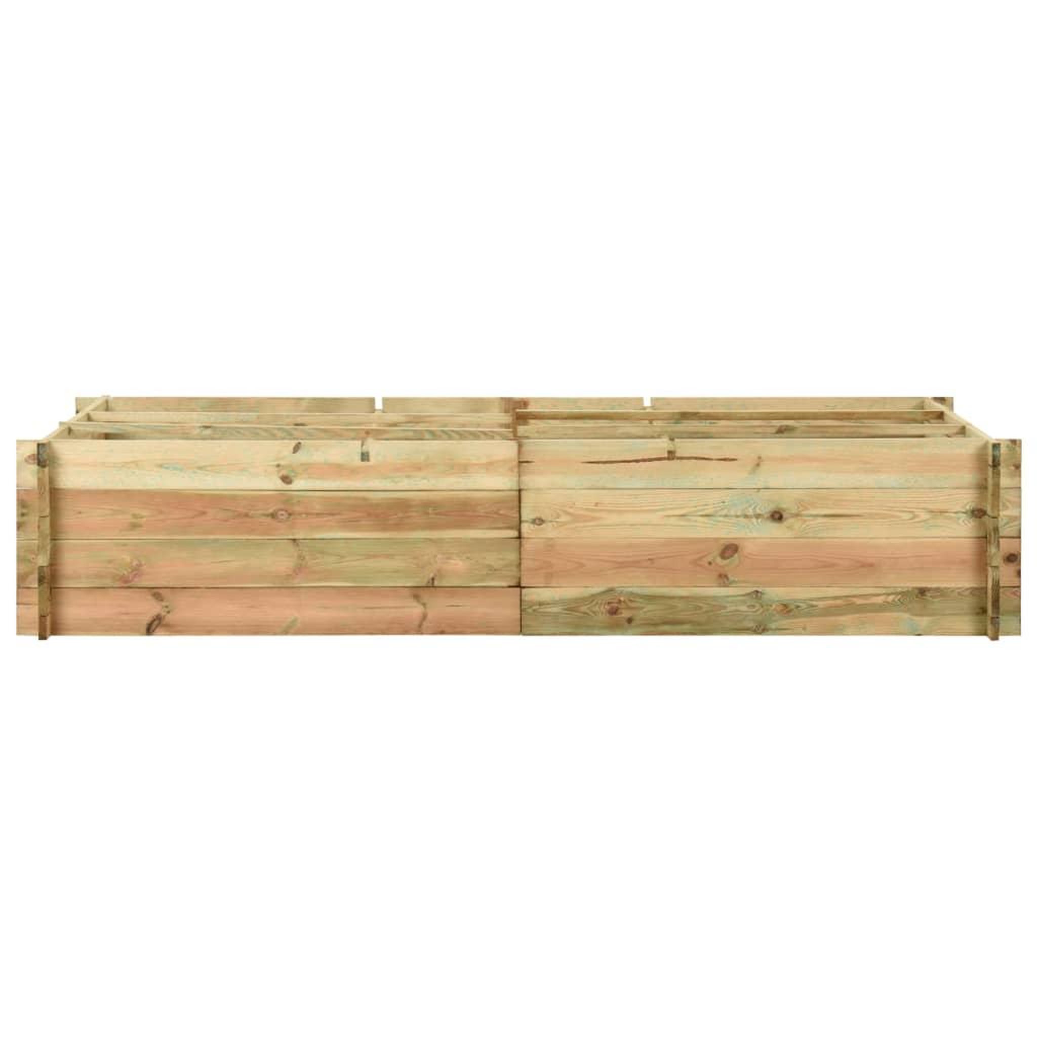 Voir la diapositive 2 : VIDAXL Jardiniere pour legumes Bois de pin impregne 197x100x40 cm