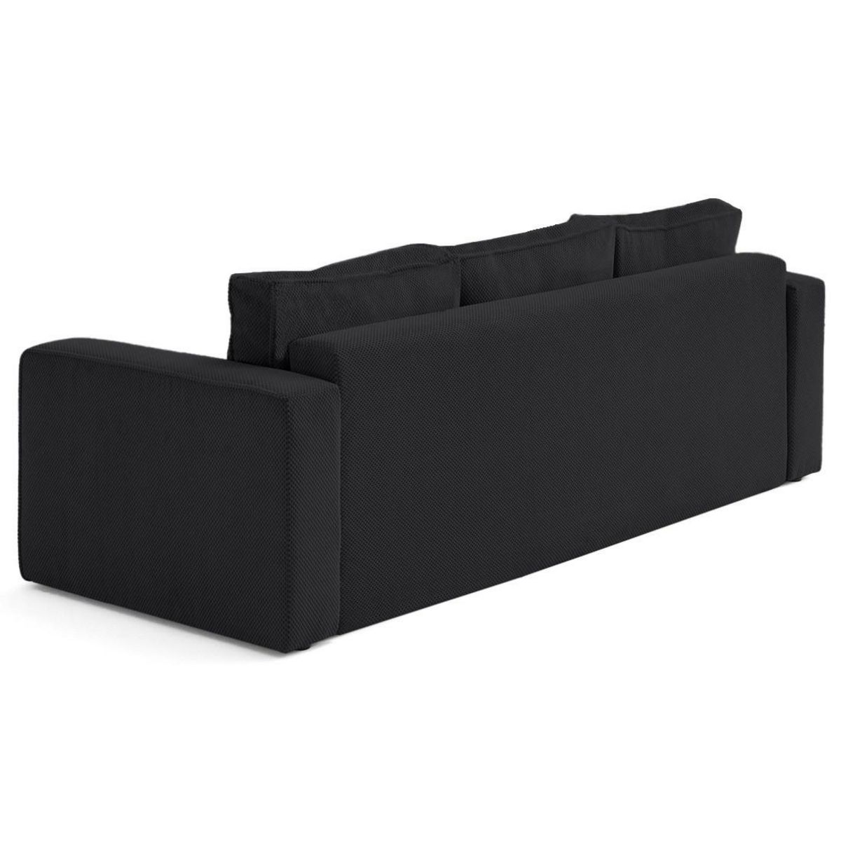 BEST MOBILIER Topaze - canapé droit 3 places convertible avec coffre en velours texturé