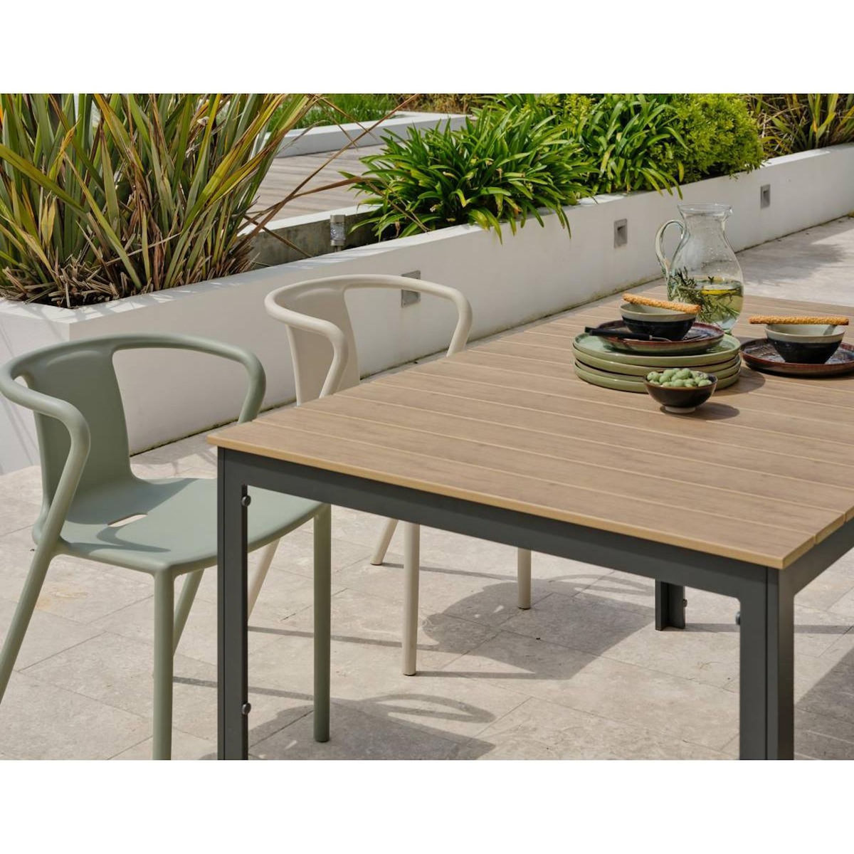 Paris Prix Ensemble Table de Jardin & 4 Fauteuils  Boston & Diego  150cm Multicolore