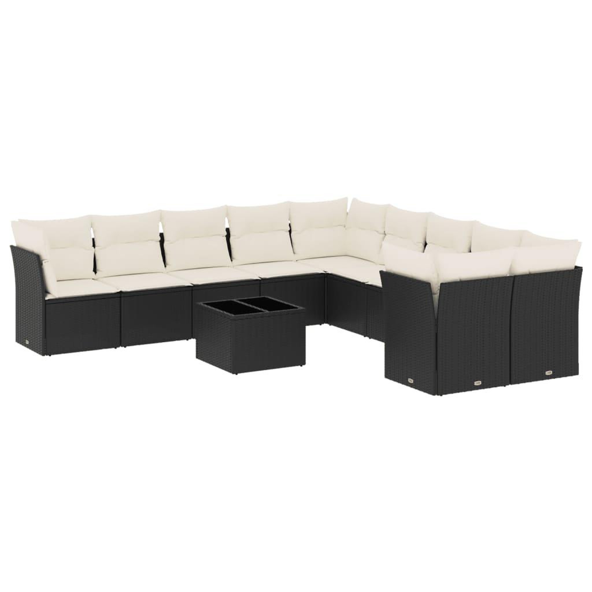 Voir la diapositive 2 : VIDAXL Salon de jardin 11 pcs avec coussins noir resine tressee