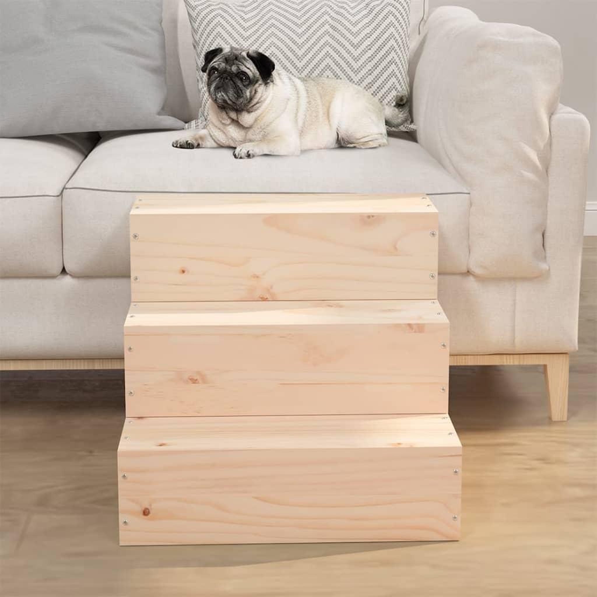 Voir la diapositive 1 : VIDAXL Escalier pour animaux de compagnie 40x37,5x35 cm Bois de pin