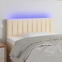 Voir la diapositive 1 : VIDAXL Tete de lit a LED Creme 80x5x78/88 cm Tissu