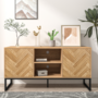 Voir la diapositive 2 : CONCEPT USINE Buffet effet chevron 2 portes et 2 niches CHEVRON