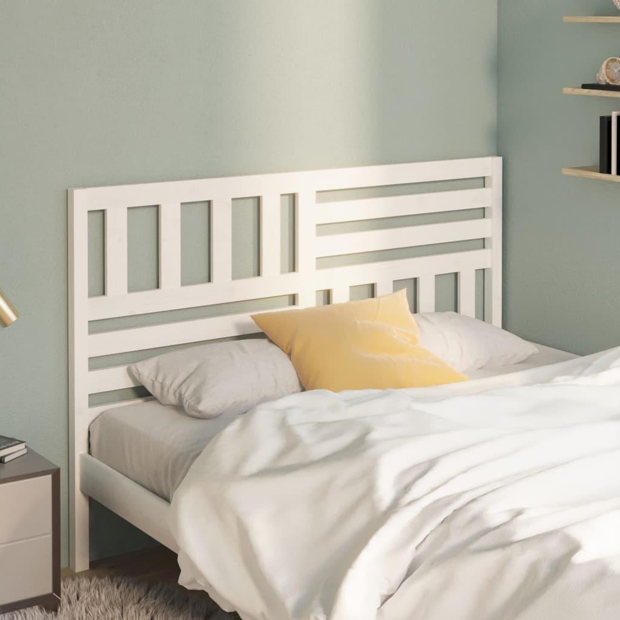 Voir la diapositive 1 : VIDAXL Tete de lit Blanc 166x4x100 cm Bois massif de pin
