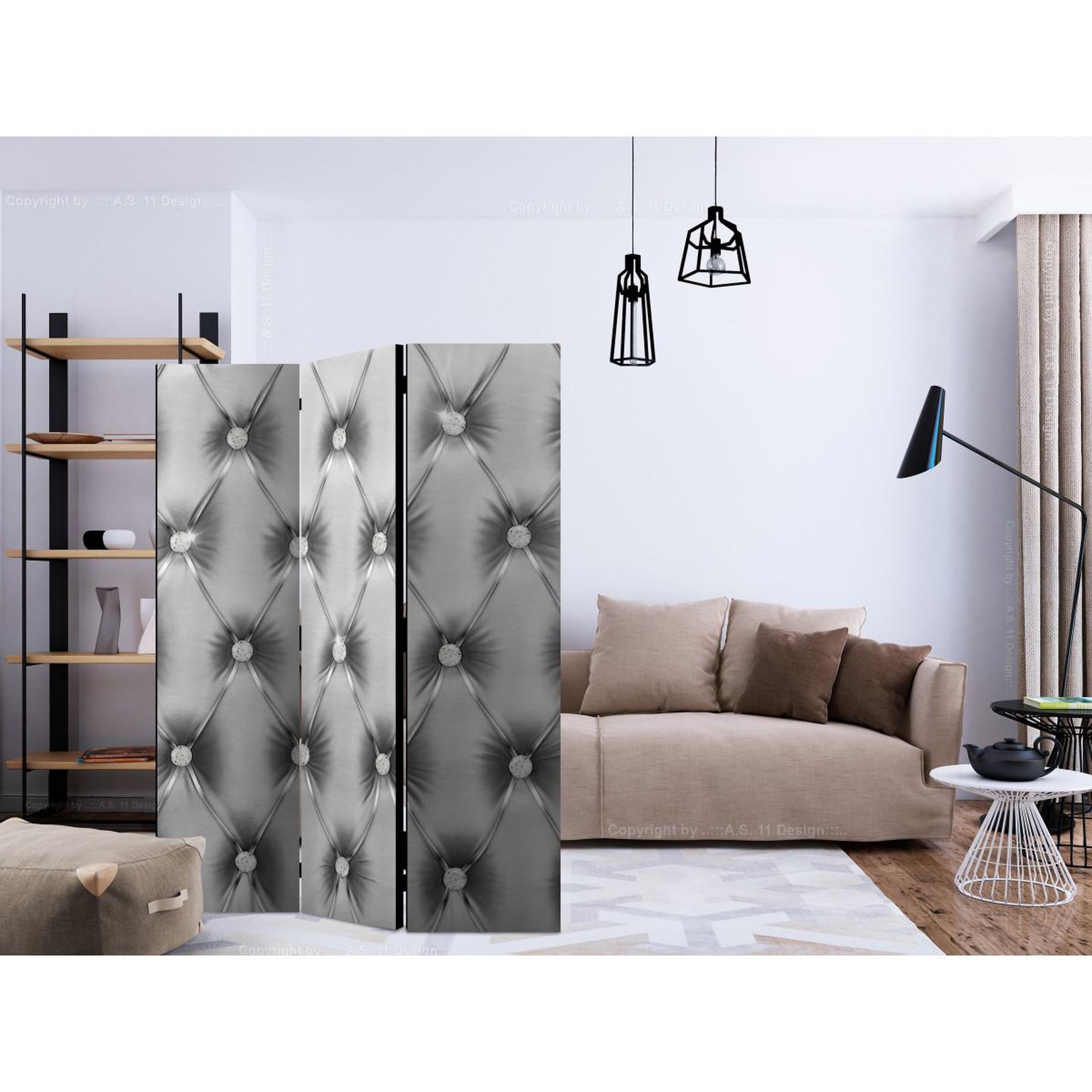 Voir la diapositive 2 : Paris Prix Paravent 3 volets  silver luxury  135x172cm