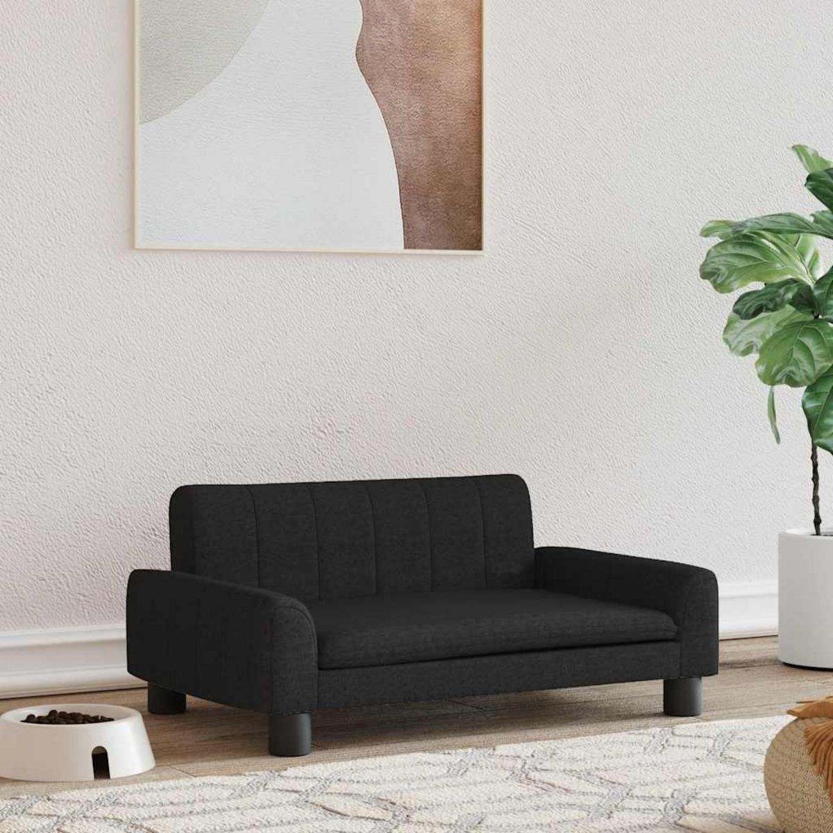 VIDAXL Lit pour chien noir 70x45x30 cm tissu